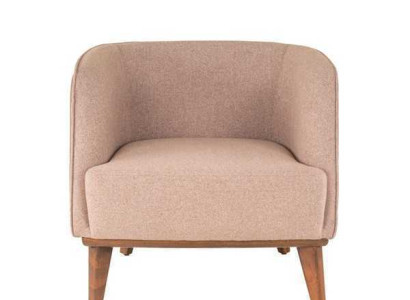 Beige Armchair Upholstery Living room Single Seat Designer Lounge Relax Chair